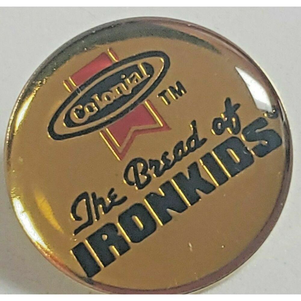 Vintage Colonial The‎ Bread Of Ironkid's Bread Bakery Lapel Cap Hat Pin NOS PB53